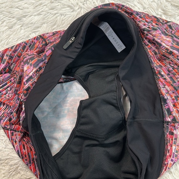 Lululemon Speed Up Short Long *4" Updated Fit Flash Pleat Orange Multi / Black - Picture 3 of 6